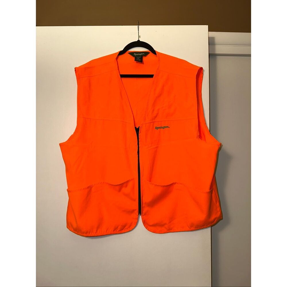 Remington XL Bright Orange Embroidered Logo Hinting Vest EUC